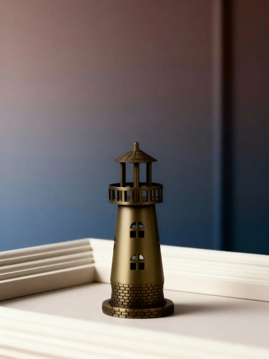 Lighthouse Ornament Premium Alloy Simulation Desktop Adornment Delicate Exquisite Workmanship Home Office Decor Lighthouse