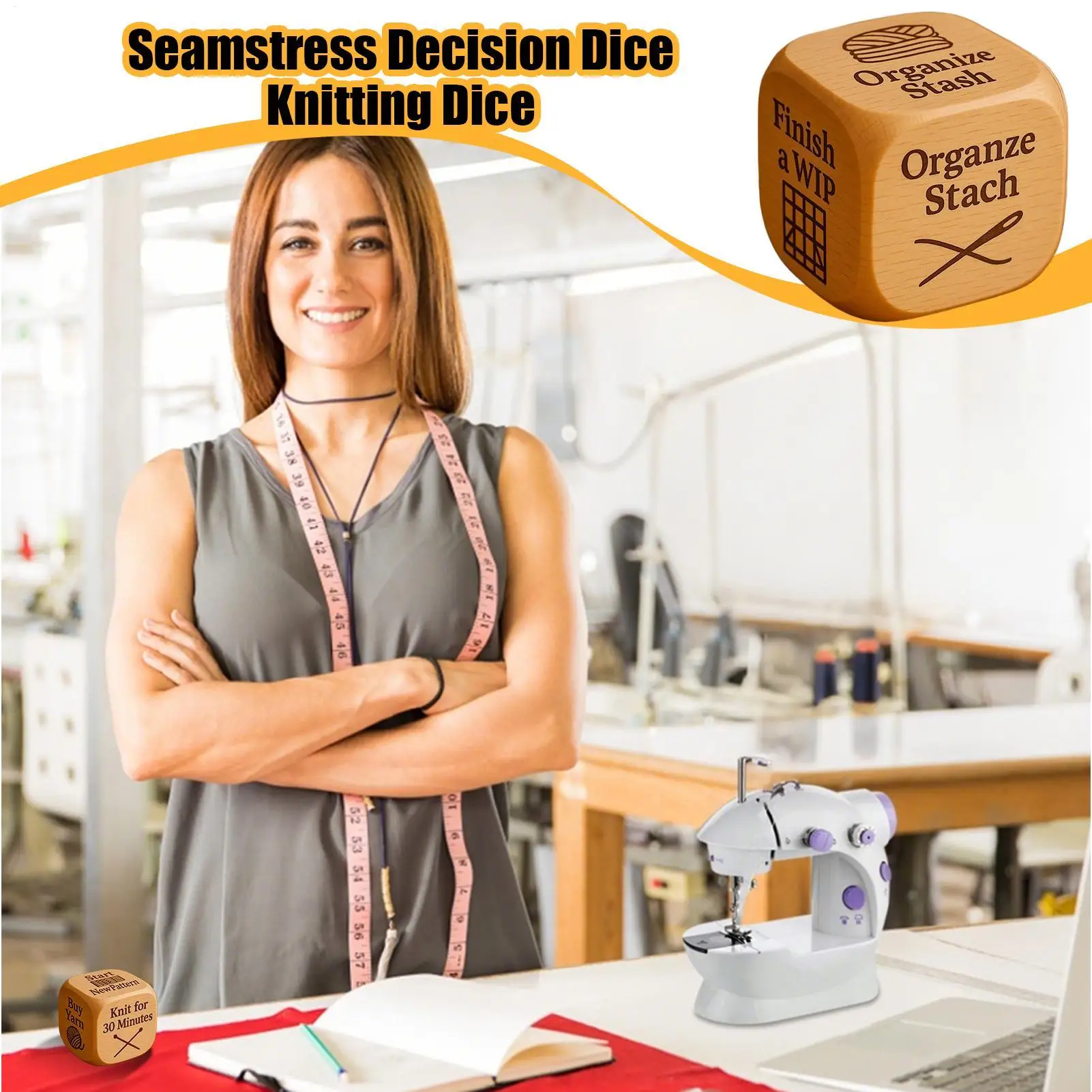 الحياكة النرد قرار خشبي صنع النرد للعمل الحياكة اللحف أداة الخياطة للمحترفين الحرفيين المتحمسين النساء #5