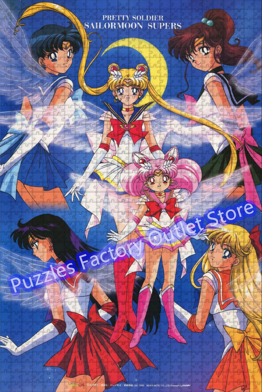 Japanese Anime 300/500/1000 Pieces Jigsaw Puzzles Pretty Soldier Sailor Moon Supers Cartoon Print Puzzle for Kids Toys Gifts