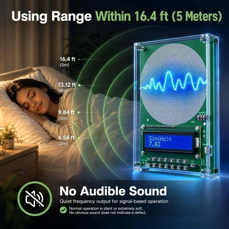 ABS Schumann Resonance Generator for Meditation Adults 7.83Hz Pure Sine Wave Emitter Sleep Aid Stress Relief Device