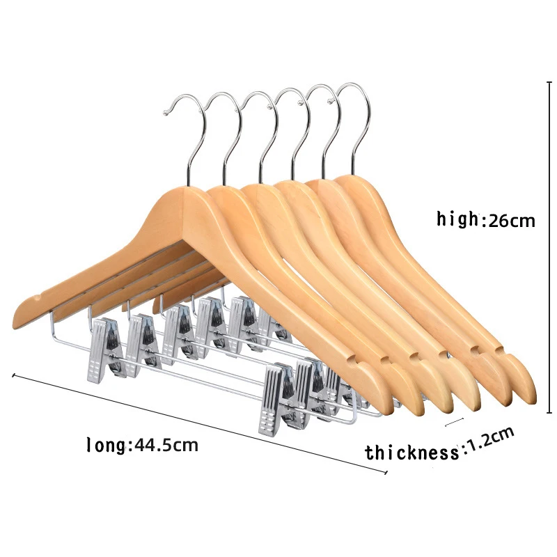 Natural Wooden Clothes Hangers for Home Premium Wood Suit Clothes Hangers Solid Wood Heavy Duty Hangers Retro Wardrobe Organizer