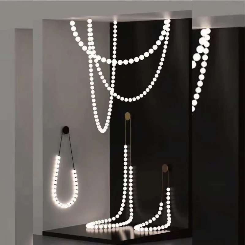 

Her Necklace LED New 2024 Design DIY Pendant Light Chandelier Luminaire Hanging Lamp For Living Room Staircase