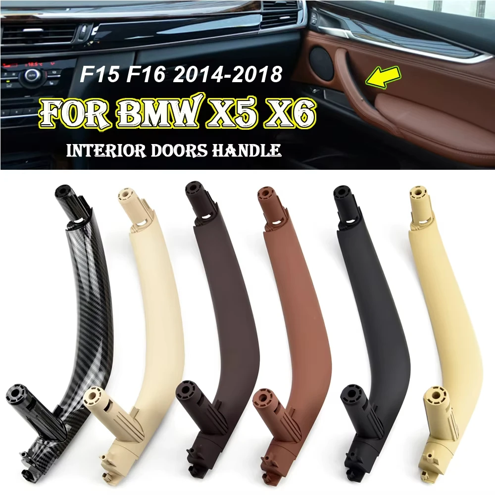 Left Right Single Car Inner Door Handle Pull Trim Cover For BMW X5 X6 F15 F16 2014-2018 Interior ABS LHD RHD
