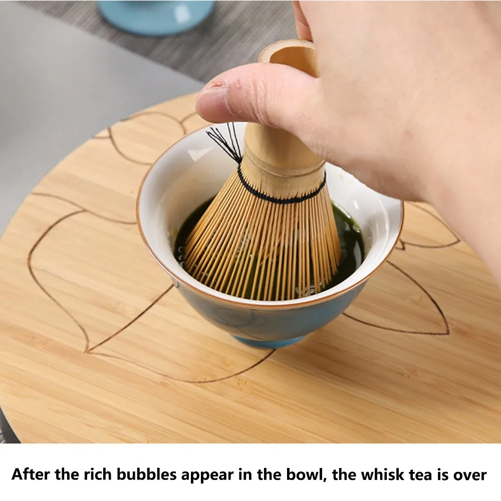 80 Prongs Matcha Whisk Japanese Style Traditional Craftsmanship Matcha Brush Pale Yellow Color Natural Bamboo Material