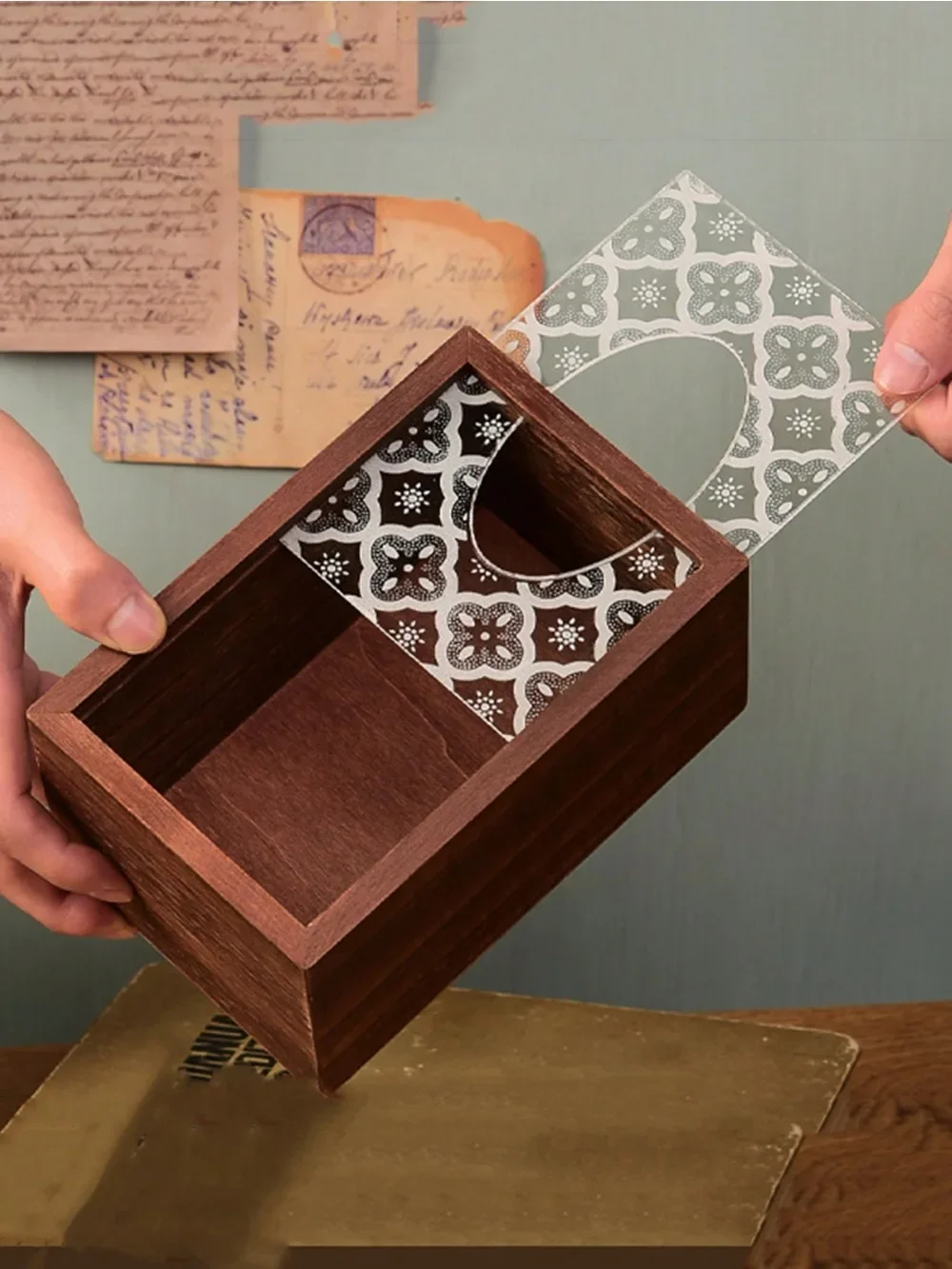 1 قطعة زهر الكرز الخشبي الأنسجة غطاء صندوق حامل مناديل صندوق تخزين هدية فكرة خشبية إبداعية