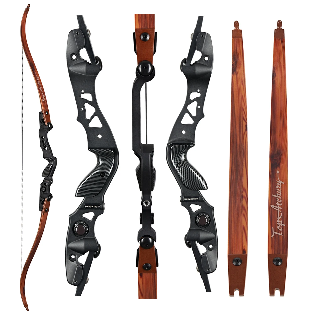 

Toparchery 62 Inch ILF Recurve BOW Takedown Bow 25-60lbs Wood Laminated limbs for For Outdoor Shooting Sports Hunting Bow