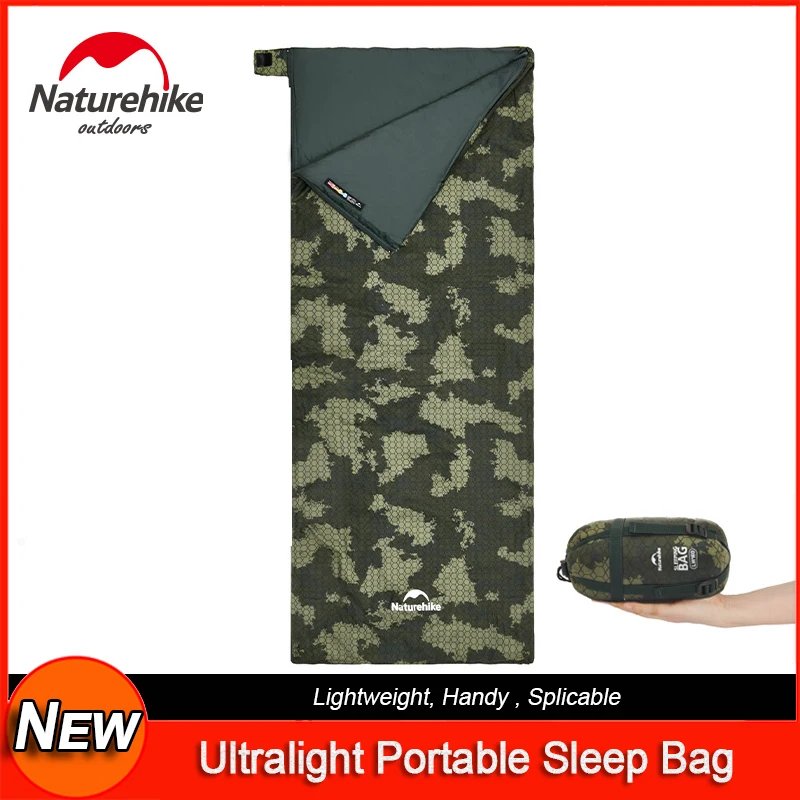 Naturehike Ultralight Sleeping Bag Envelope Type Splicing Single SleepBag Camping Portable Sleeping Bags Hiking Travel Sheet