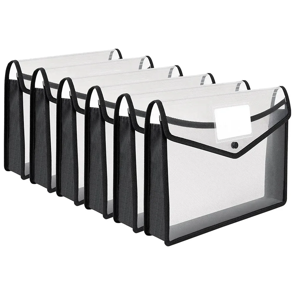 Office File Folder Expanding File Wallet Transparent Large Capacity Poly Envelope A4 Document Storage Organizer Water Stain