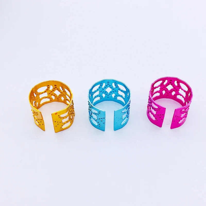 10x12mm Aluminum Hollow Extension Hair Braid Ring Dreadlocks Bead Mix Color 90Pcs Hair Ring African Twist Girls Hair Styling