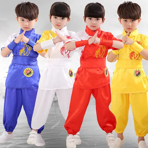 Disfraz tradicional chino de Wushu para chico, ropa para niños y niñas, traje de KungFu, uniforme de artes marciales de Tai Chi, trajes con logotipo personalizado