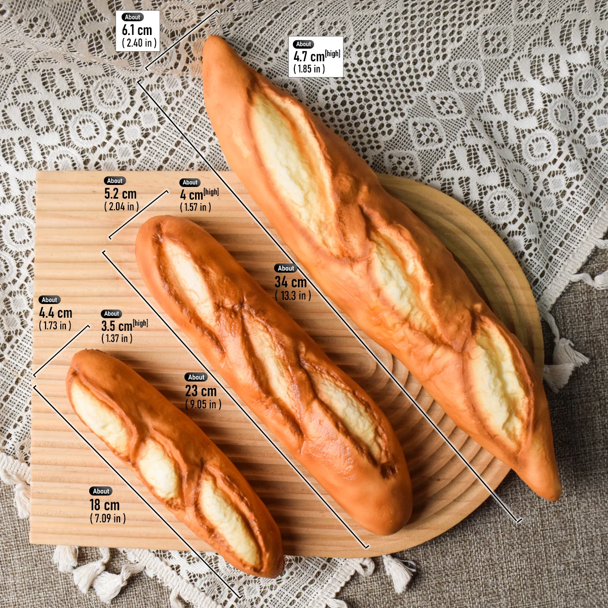 1pc Realistic Baguette Pastry Artificial Simulated Fake Eur Soda Bread Food Model Rebound Toys Gift Exquisite Ornament Decor