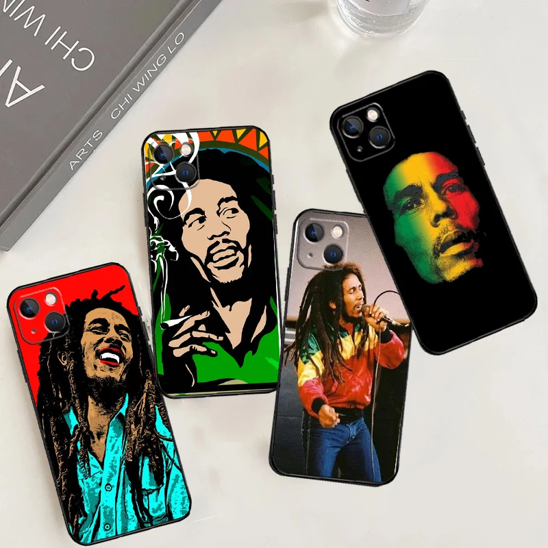 Bob Marley Funda For iPhone 15 16 13 12 Mini 11 14 Pro Max 7 8 Plus X XR XS Max Phone Case