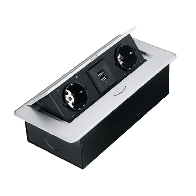 

Y1UD Modern Wash Mounted EU Port 220V With Slow Rise Mechanism 2 USB Charging Harbors