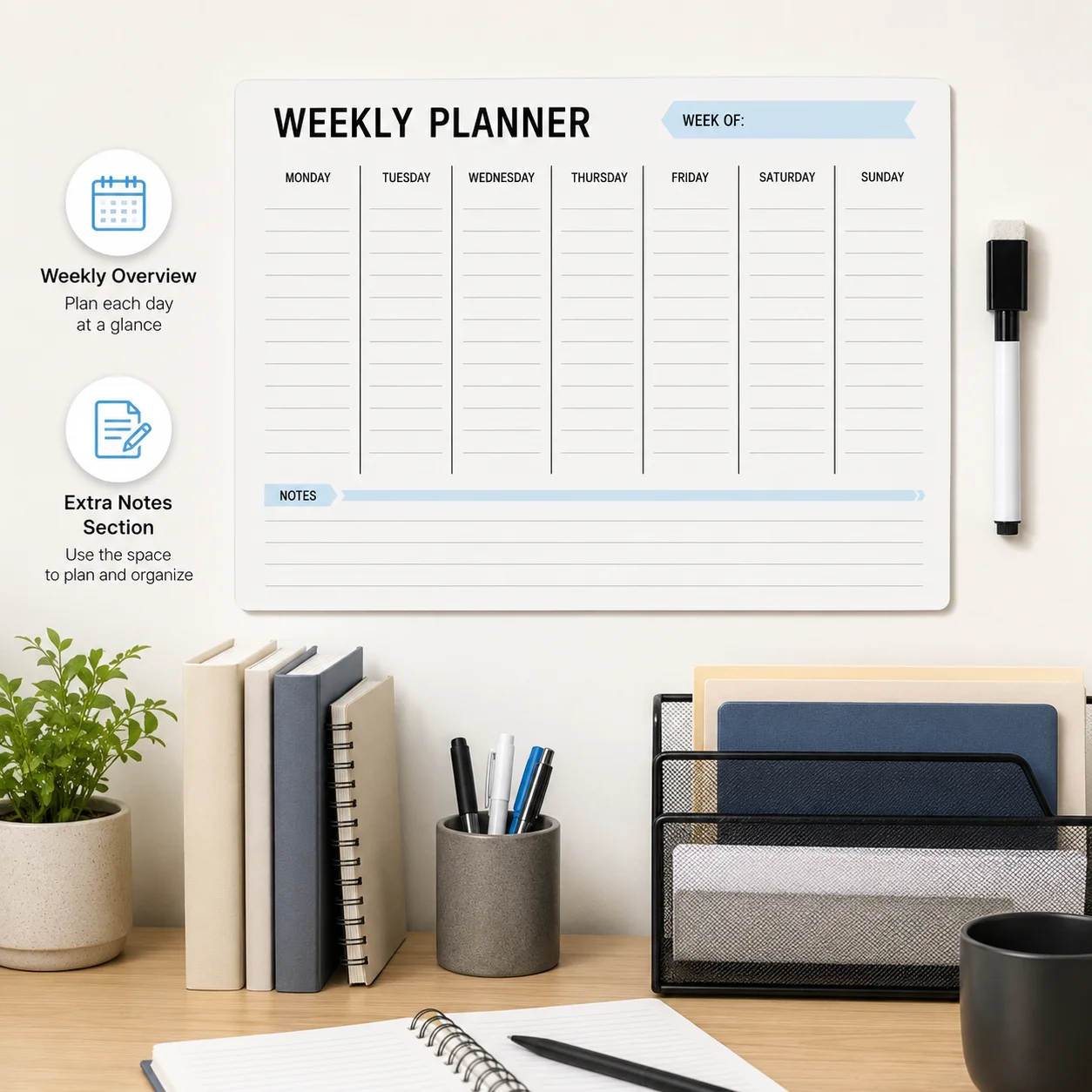 Набор из 1 недельного планиров – обзор и цена Dry Erase Weekly