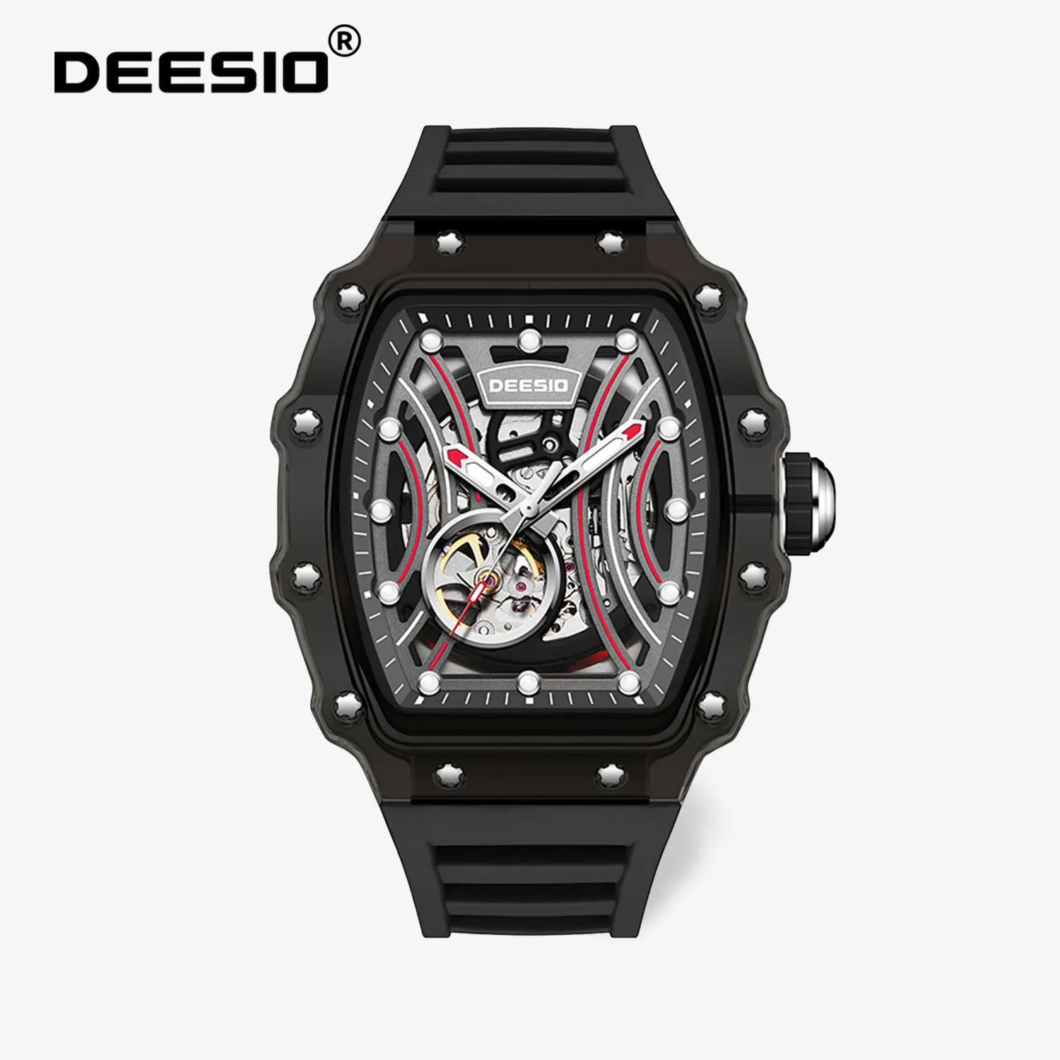 Deesio Herren-Automatik-Sportuhr, leuchtend, wasserdicht, 50 m, lässige Mode-Armbanduhr für Männer, Geburtstagsgeschenke, Jubiläumsfeier
