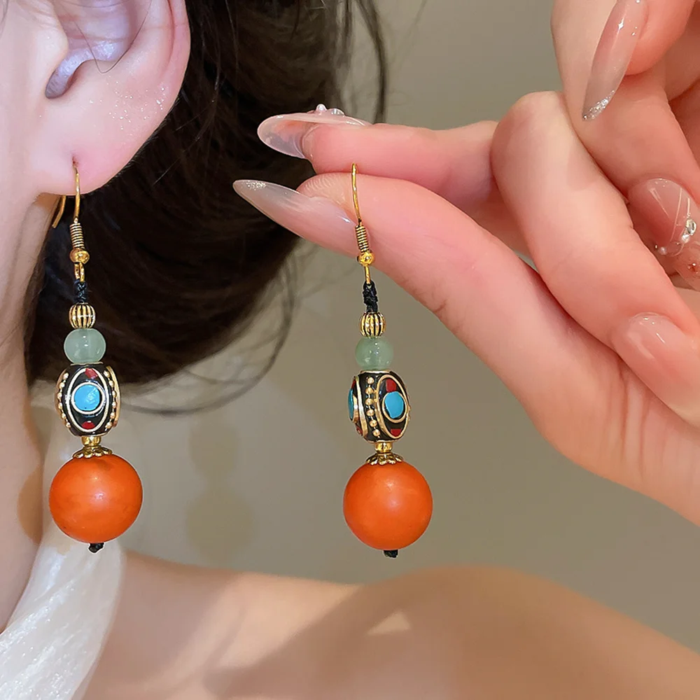 Ethnic Boho Fashion - Ajojewel Złote Kolczyki Boho Etniczne Damskie