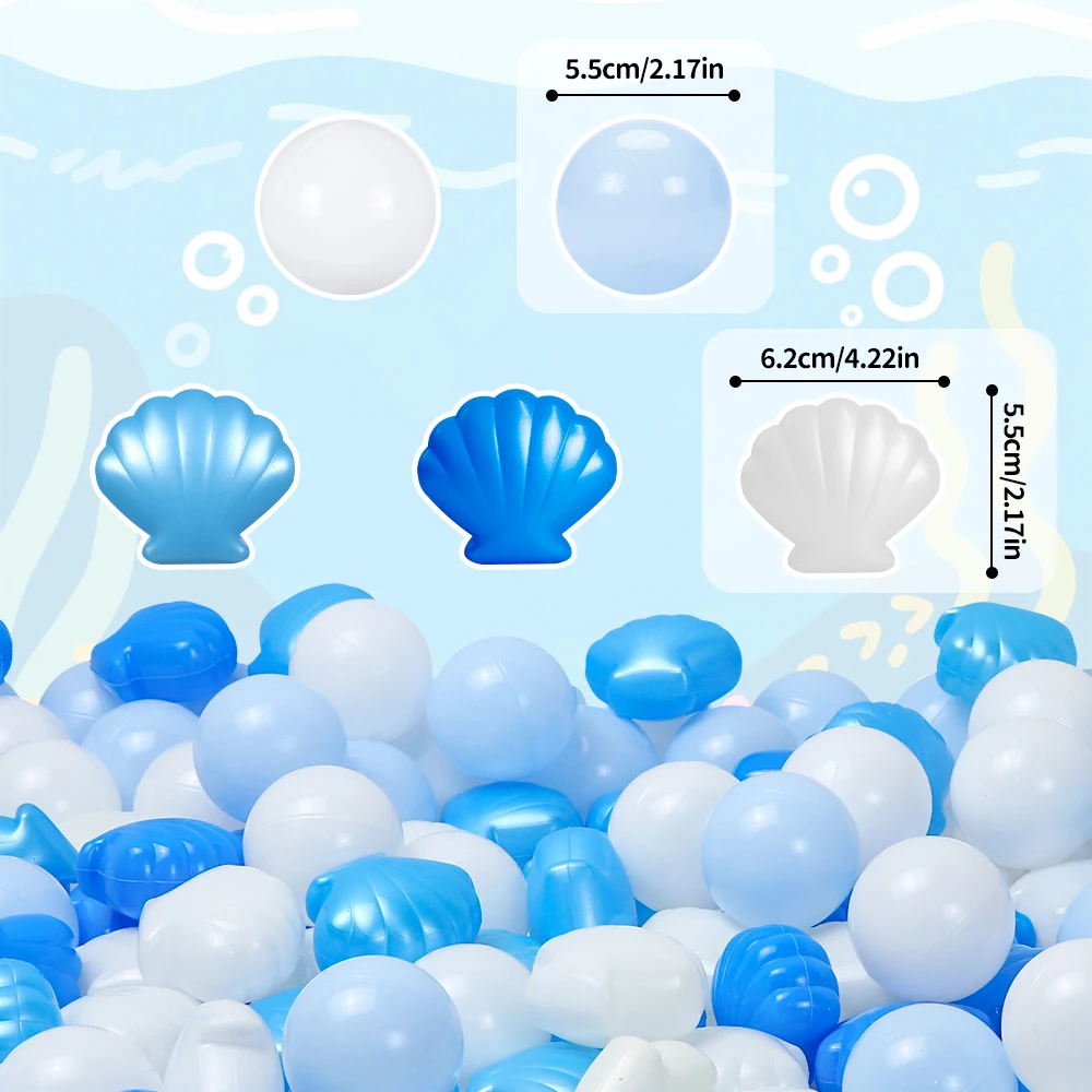 볼 풀 공 5.5CM 100개 아기용 바다 플라스틱 공 놀이집 텐트 어린이 감각 발달 야외 장난감 생일 선물
