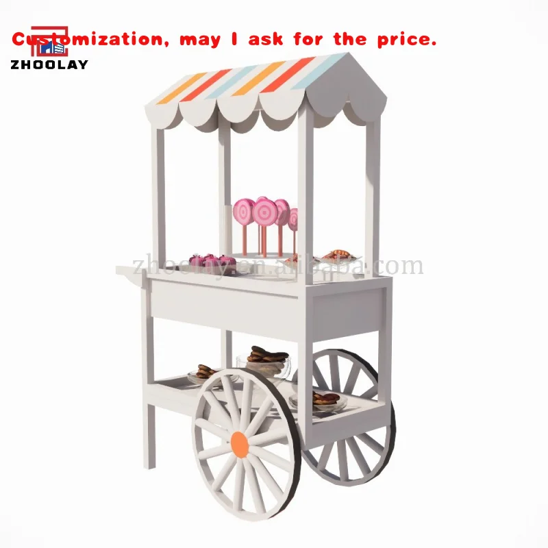custom.Fast Food Cart on Wheels Handcart Candy Brazel Sale Cart Children's Park Trolley