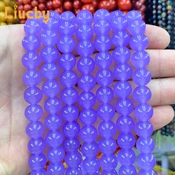 Semi-finished products Natural stone Purple Chalcedony for Jewelry Making DIY Accessories anklet 15