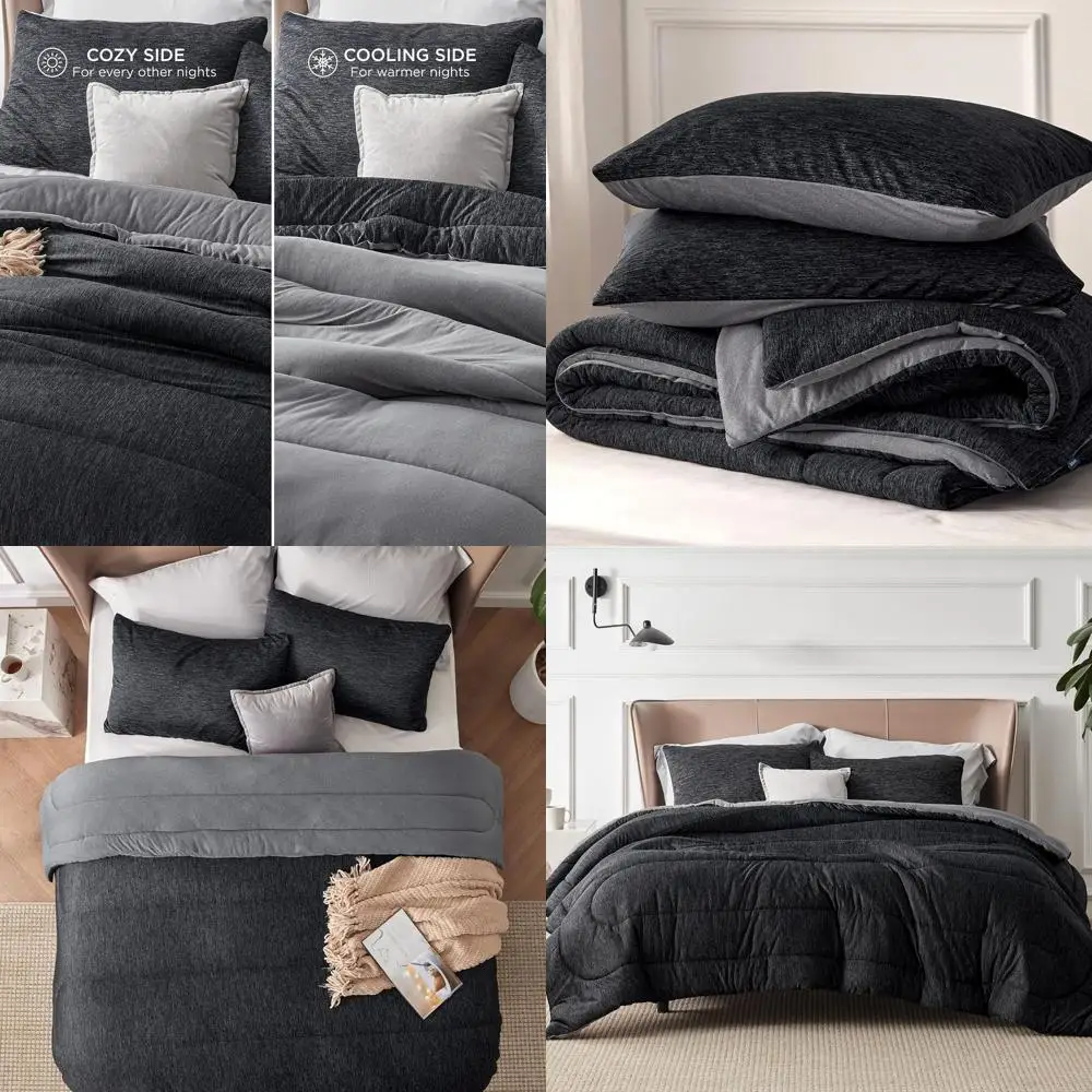 

Комплект постельного белья Charcoal Reversible Queen - 3 предмета: охлаждающее и согревающее одеяло с наволочками