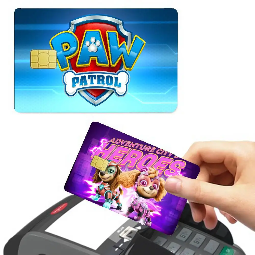 Hot Dogs P-Paws P-PatrolS Cartoon Credit Card Skin Stickers for Bank Card Bus Metro Card Sticker Waterproof Women Gift