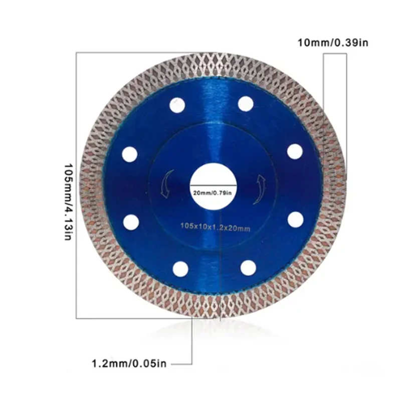 Hoja de sierra de diamante para azulejos de porcelana, herramientas eléctricas de mármol, granito, cerámica, hojas de disco de corte para amoladora angular, 105, 115 y 125mm, 1 ud.