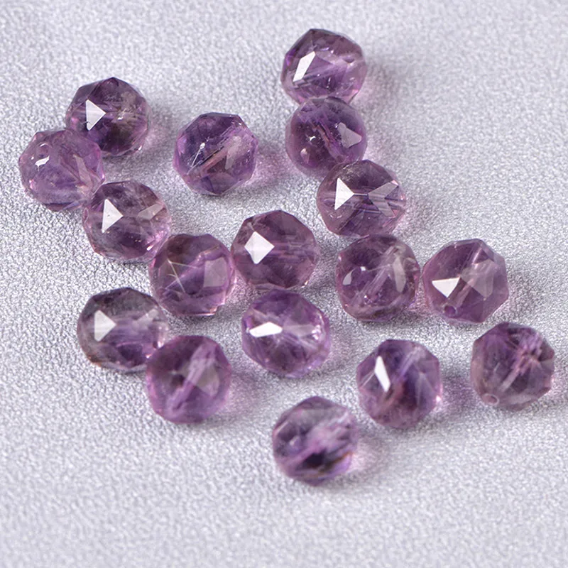 5A Natural Rose Quartz Diamond Cut Single Bead DIY Beads Crystal Handmade Jewelry Making