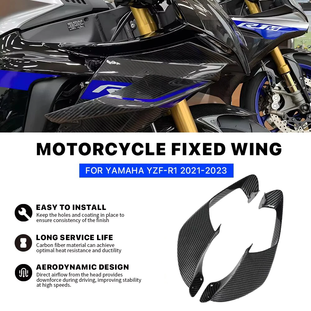 

Обтекатель мотоцикла с фиксированным крылом для Yamaha YZF R1 R1M 2020 2021 2022 2023 2024 2025 YZF-R1, спойлер, аэродинамические аксессуары