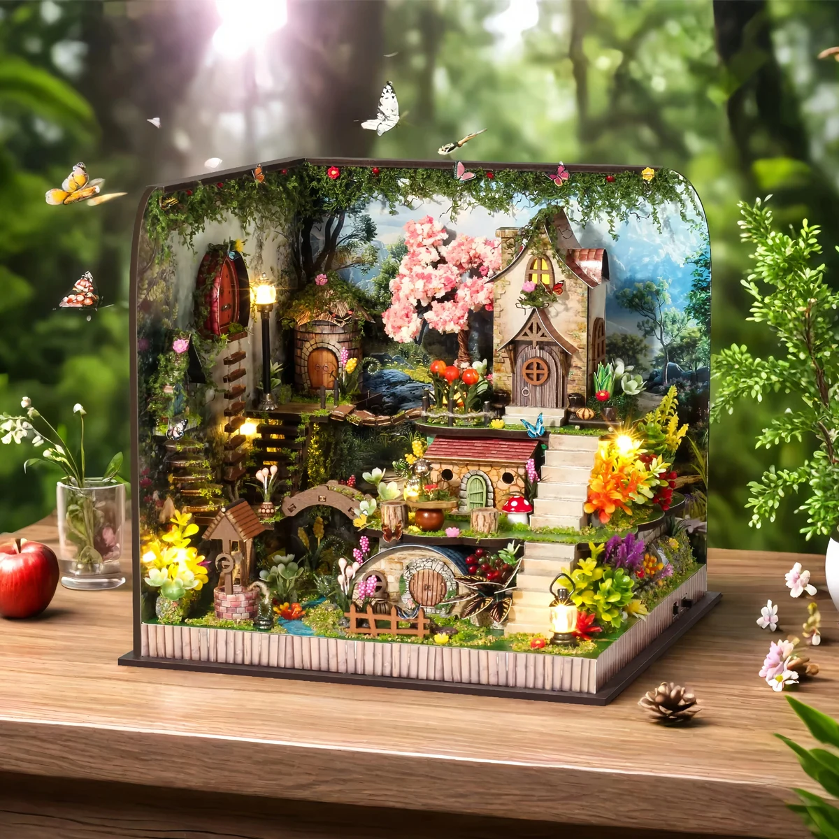 

Forest Flower House Assembly Model Ornament Miniature Dollhouse Set DIY Handmade Toy Set Adult and Youth Birthday Gifts