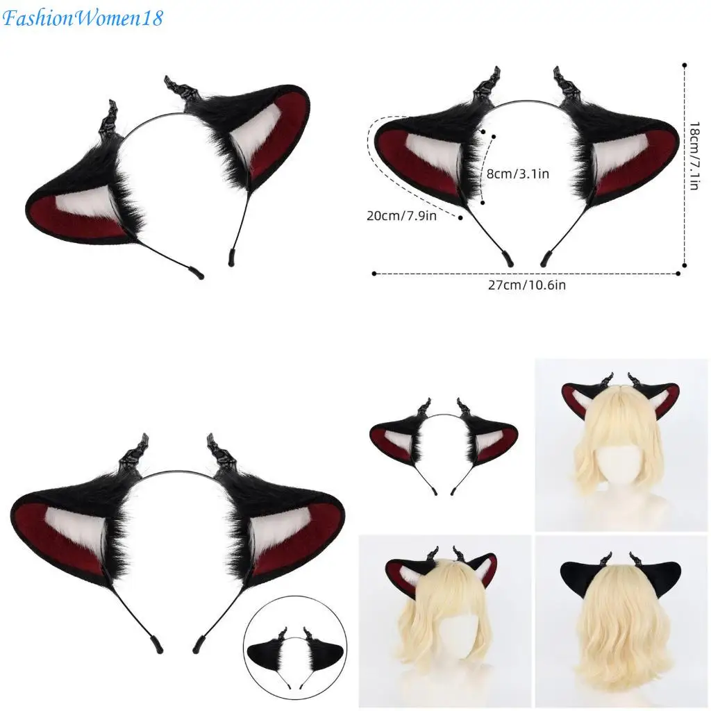 

Devil Ear Headband Cartoon Animal Horn COSPLAY Supply Halloween Props Lovely Role Play for Fan Event 57BD