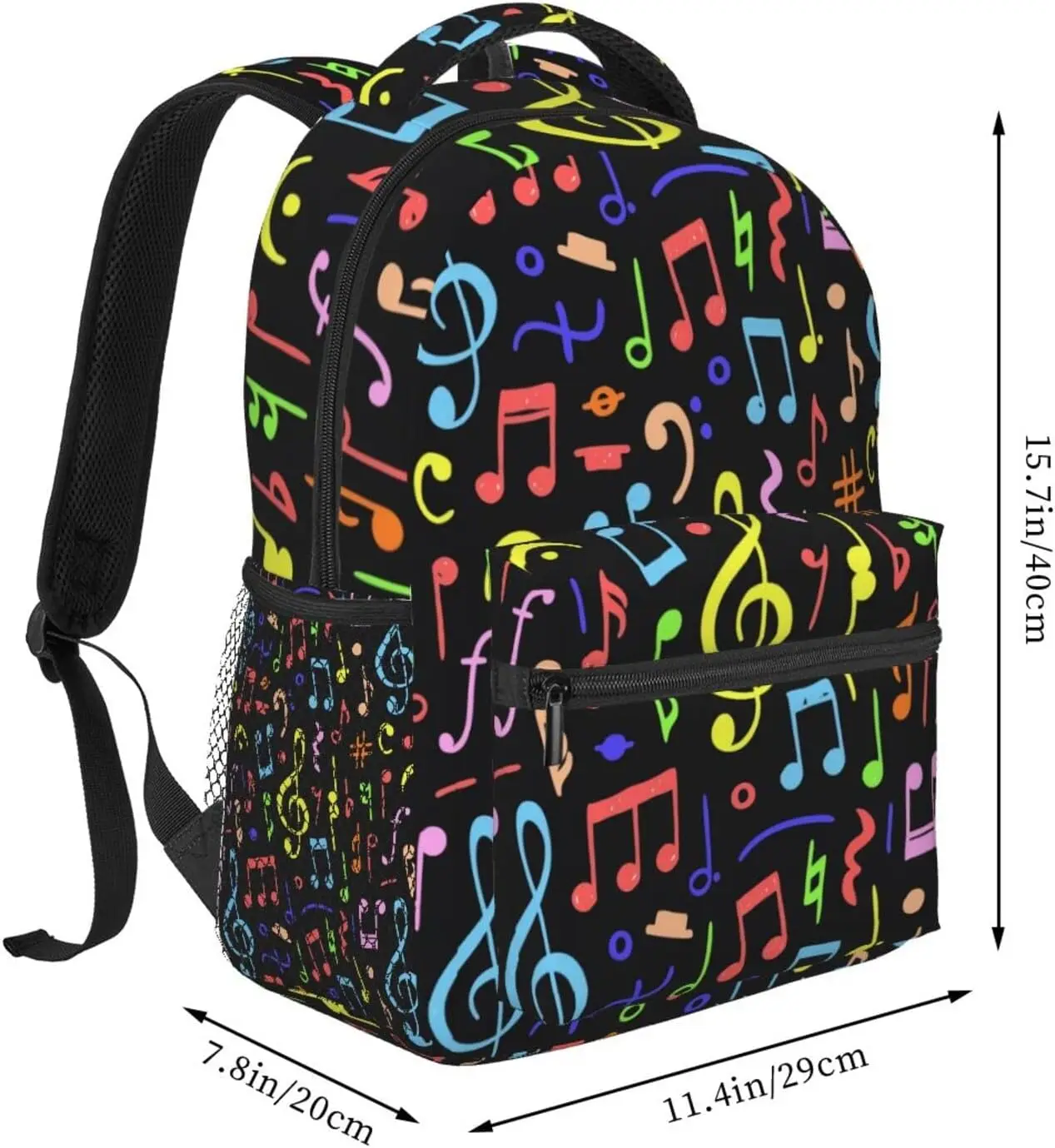 Music Note Piano Keys Backpacks Cute Laptop Bookbag Computer Bag Hiking Travel Daypack for Women Men