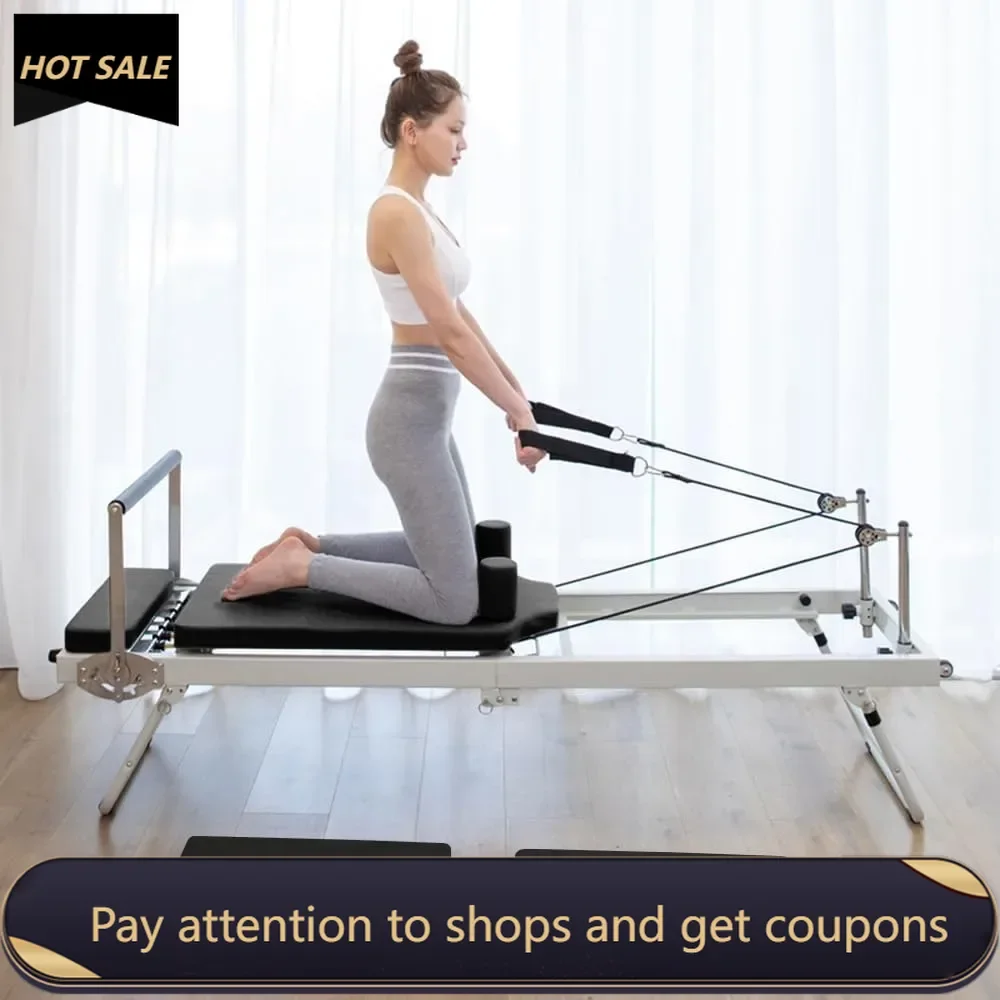 

Foldable Pilates Reformer, Pilates Machine & Equipment for Gym Workout and Home Use, Suitable for Intermediate and Beginners