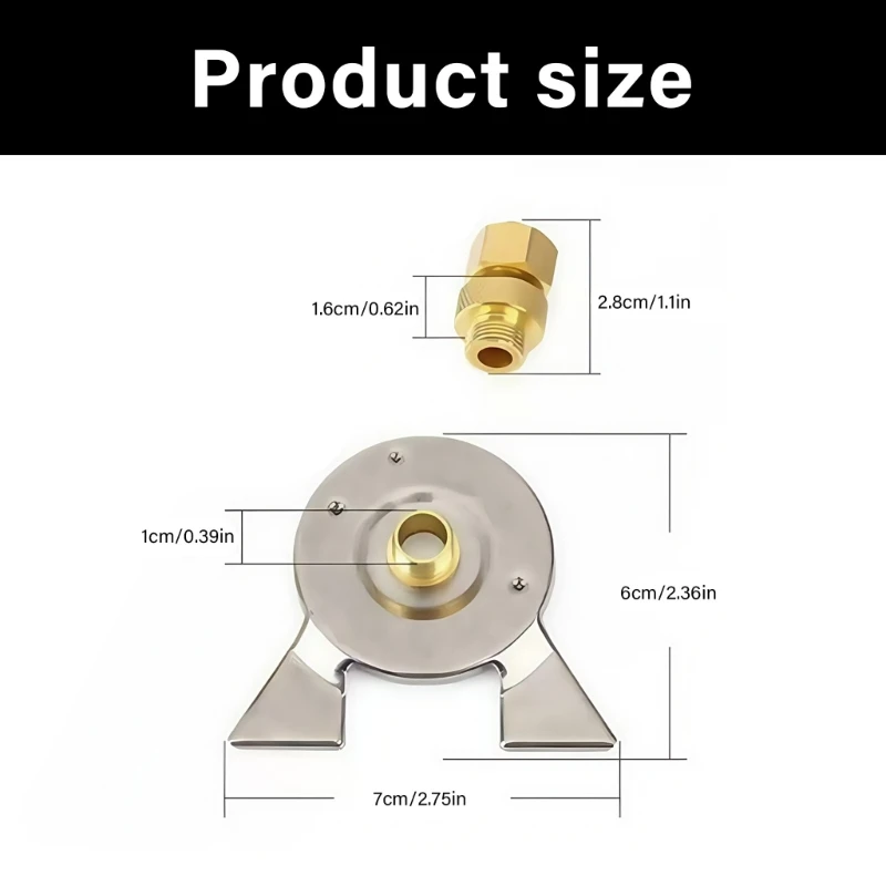 Adattatore per serbatoio del gas per transizione da bombole gas piatte a lunghe negli ingranaggi da esterno