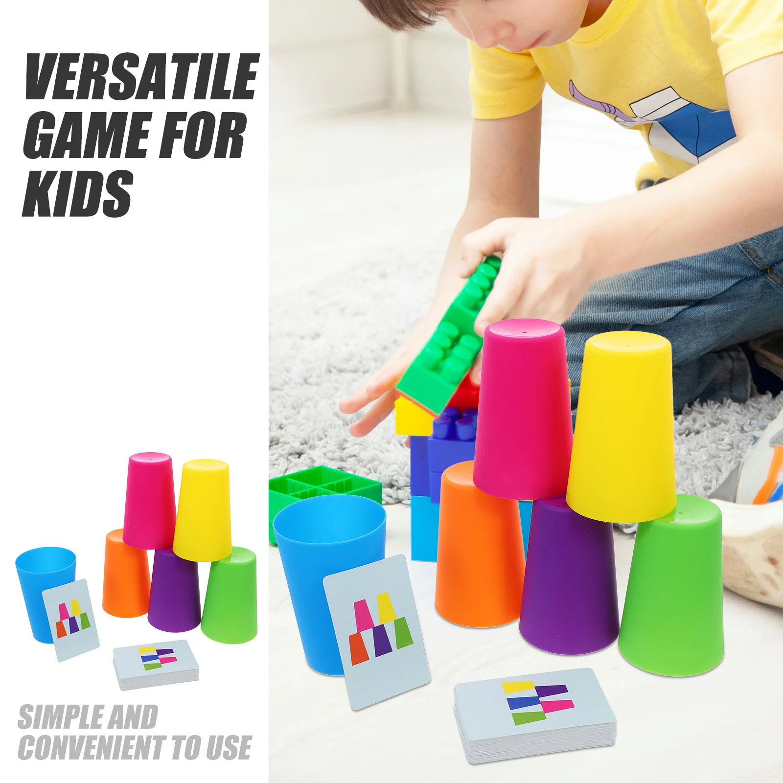 1 مجموعة 1 مجموعة كومة أكواب لعبة للأطفال مجموعة أكواب التدريب السريع داخلي في الهواء الطلق اللعب المواد الآمنة اللبنات التعلم