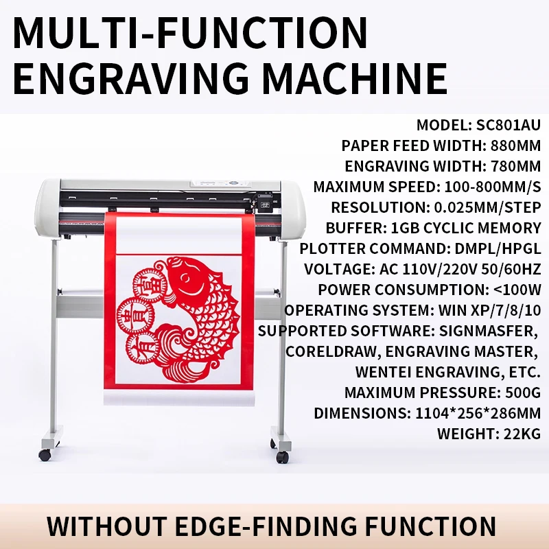 

SC801AU New Die-Cutting Machine Instant-Stick Computer-Controlled Banner Engraving Machine Advertising Fully Automatic Edge-Trac