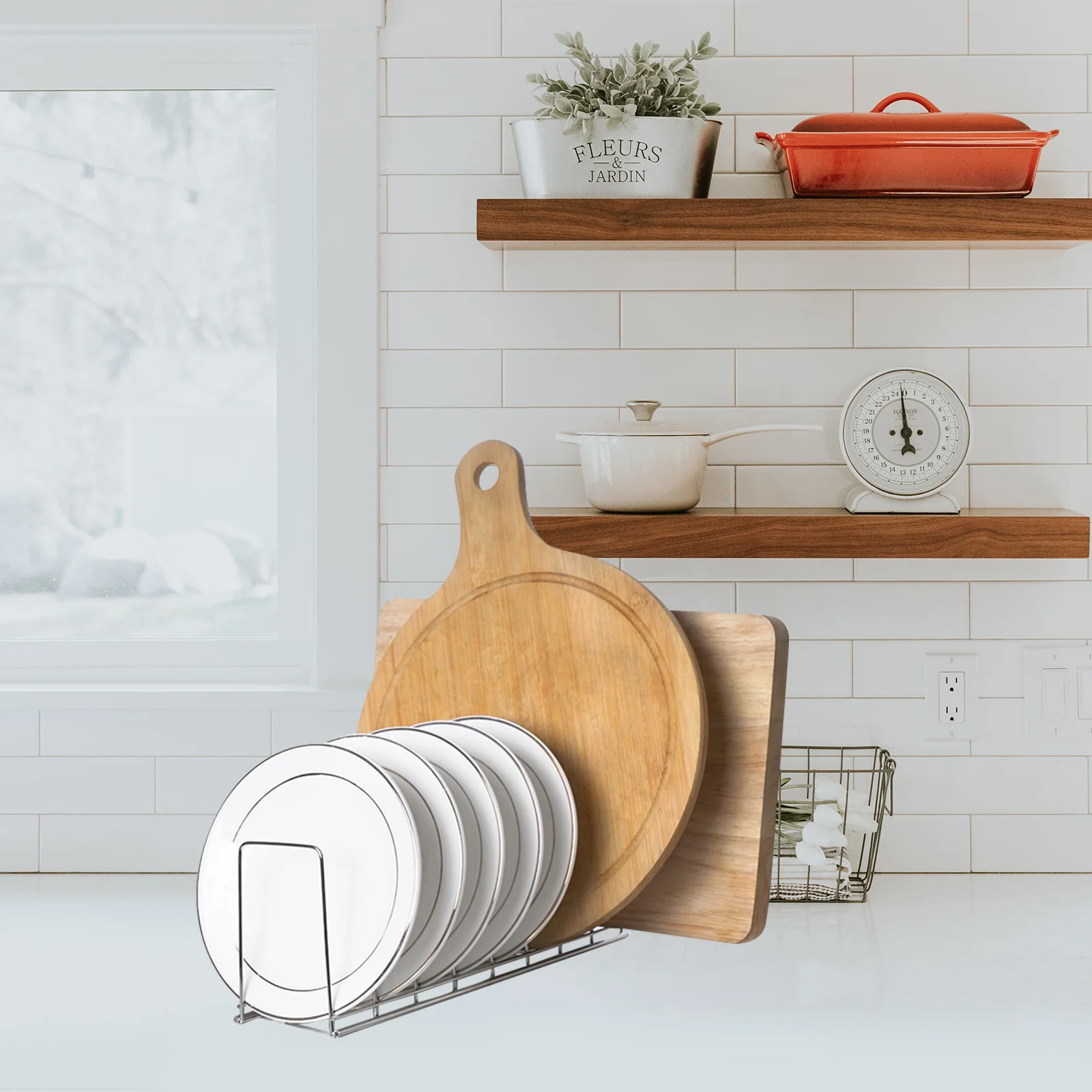 

Dish Rack Stainless Steel Rustproof Plate Pan Stand Kitchen Drying Holder Cutting Board Organizer Multifunctional Tableware