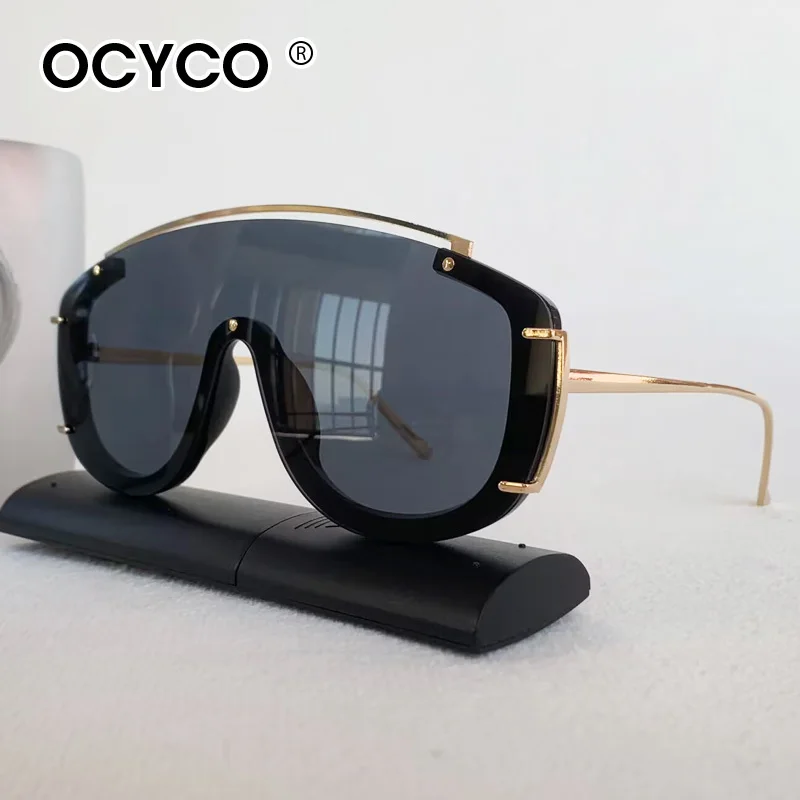 OCYCO Y2k Stylische Damen-Sonnenbrille Mode Farbverlauf Outdoor-Sportbrillen Trendige Luxusmarken-Design Futuristische Herren-Sonnenbrillen