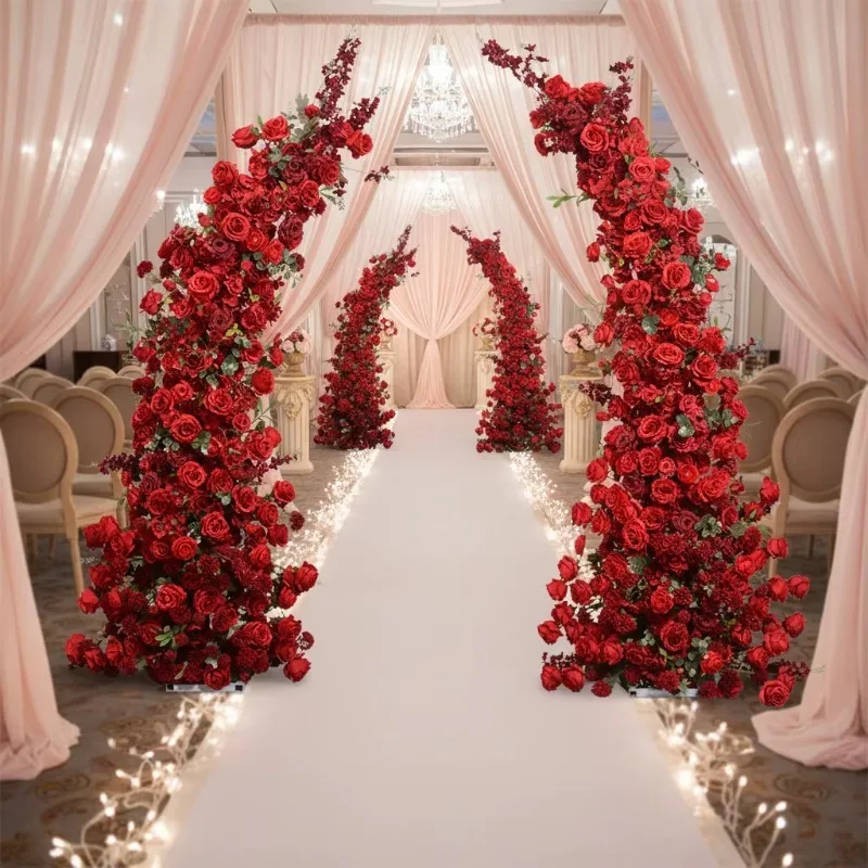Wedding center decorations, metal flower balls, arched long strips, 6-7 feet high, environmentally friendly cardboard packaging