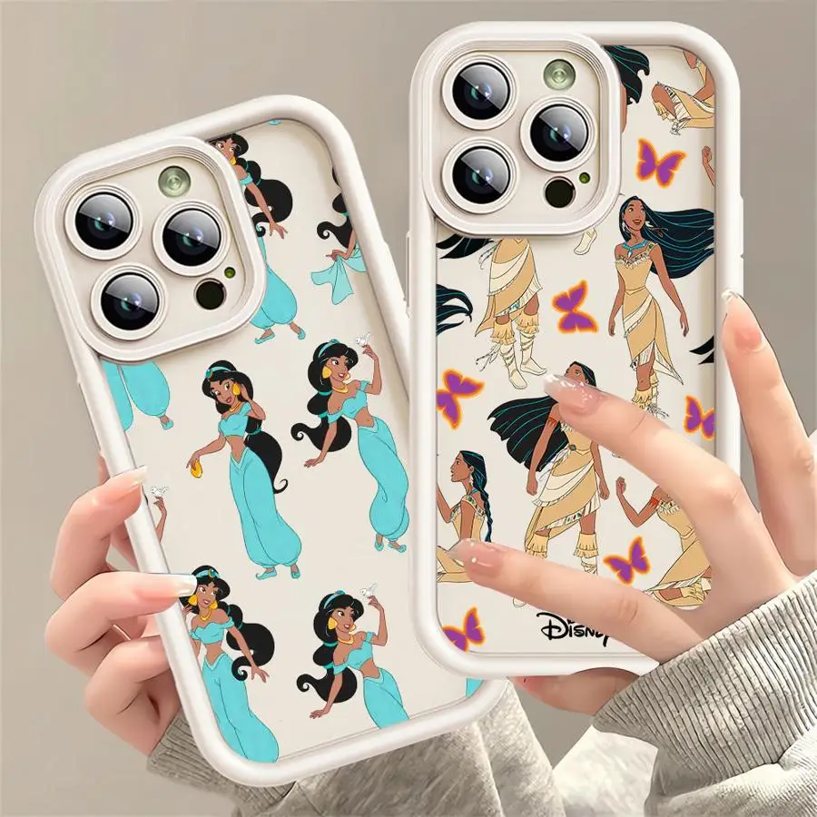 Shockproof Case for Apple iPhone 11 14 16 Pro Max 15 Plus 12 13 Mini XR X XS 7 8 Silicone Phone Cover Disney Jasmine Pocahontas