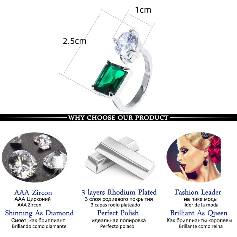LXOEN Cute Bling Zircon Stone Adjustable Silver Color Rings for Women Wedding Engagement Fashion Jewelry 2023 Trend