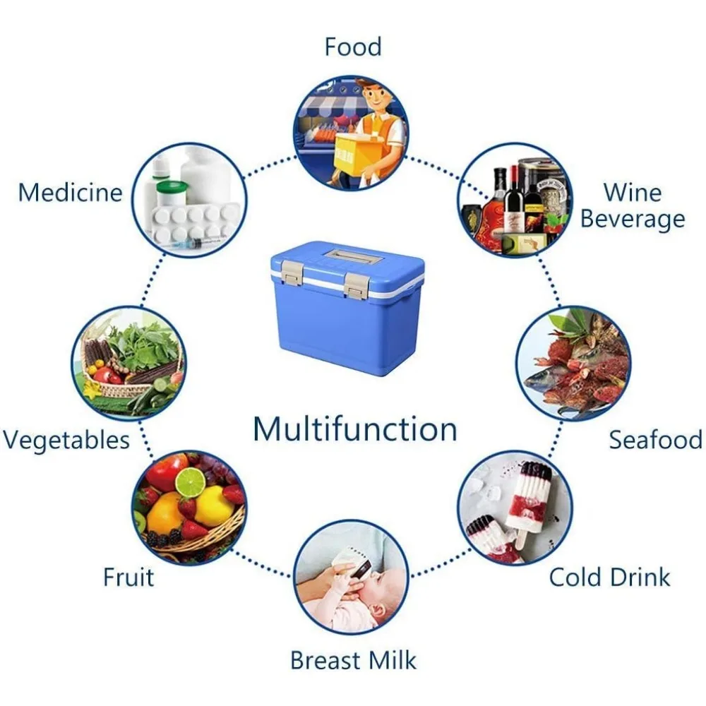 صندوق تبريد الثلاجة المحمول، مبرد كهربائي صغير للثلاجة، مبرد صندوق عزل، ثلاجة تبريد مكعب الثلج للخارجية
