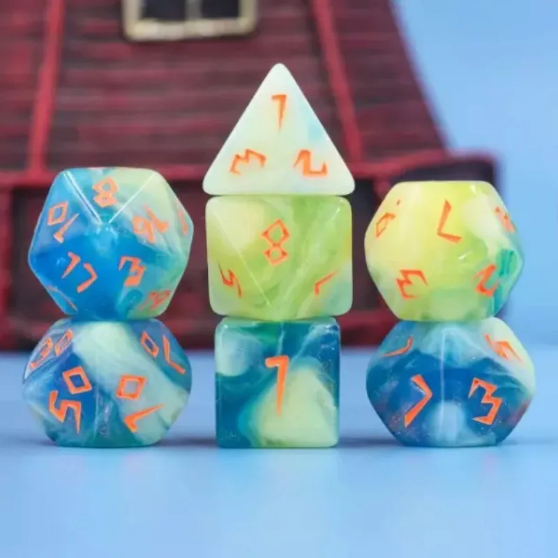 Multicolor Dice Set 7pcs/lot DnD RPG Dice Set D4 D6 D8 D10 D% D12 D20 Polyhedral Dice for Entertainment Table Game Board Game