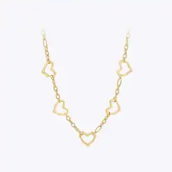 ENFASHION Collares Para Mujer Irregular Heart Necklace For Women's Stainless Steel Fashion 18k Plated Simple Jewelry Trendy 3435