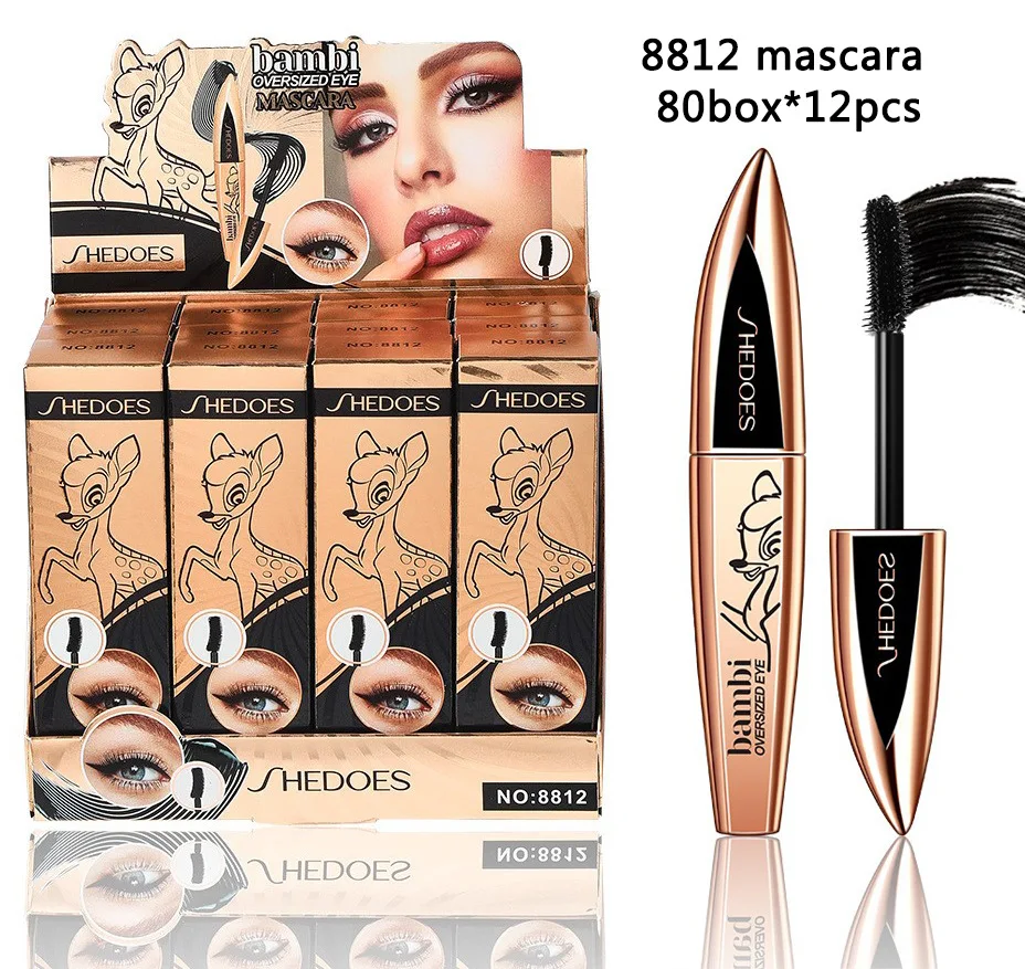 【12PCS Mascara Wholesale】4D Silk Fiber Lash Mascara Lengthening Thick Volume Long Lasting Smudge-Proof All Day Full Long
