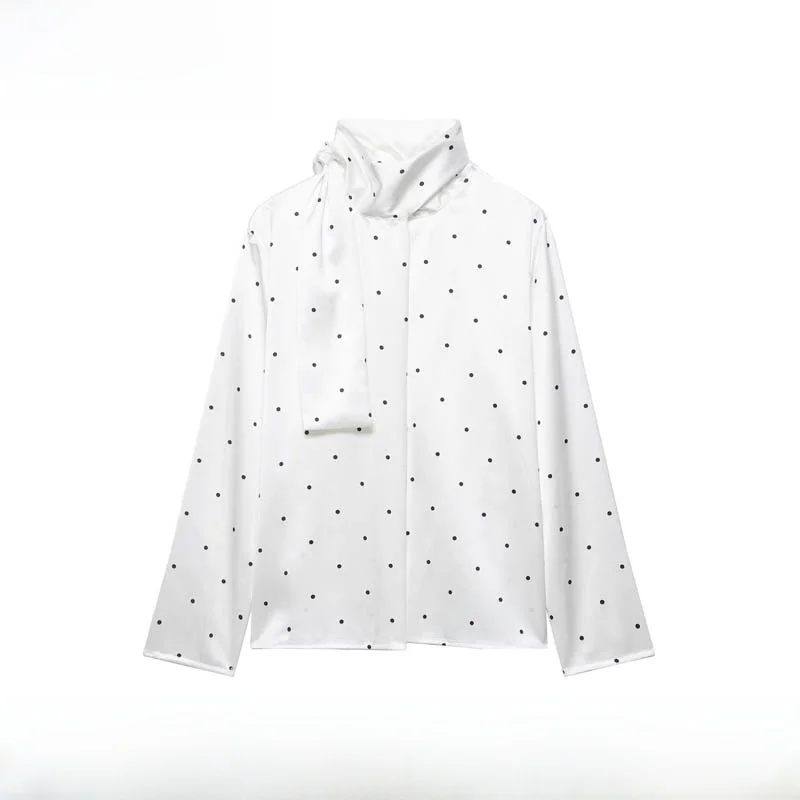 

Faionable Polka Dot Silk Scarf Sle irt Women's Autumn Winter New Arrival Slimming ZR Sle Long Sve Commute Sle Lo...