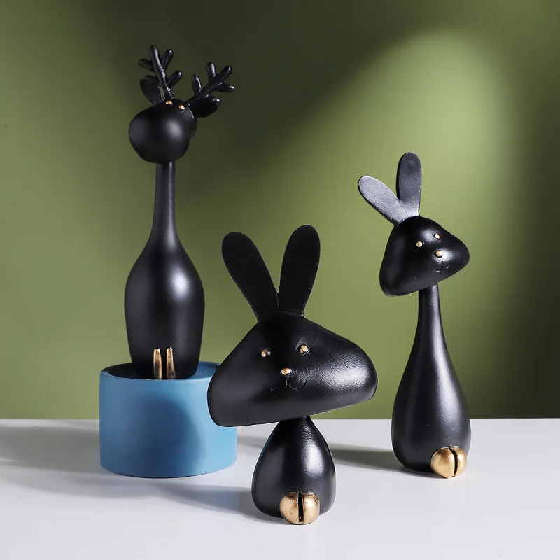 

Cute rabbit animal decorations, home TV cabinets, study rooms, bedrooms, high-end resin crafts