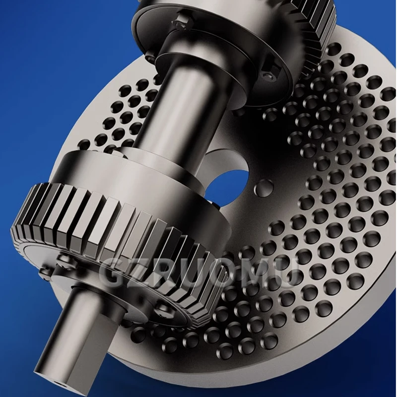 7.5KW Breeding Farm Feed Granulation Equipment - 210 Type Belt Drive Poultry Pelletizer Wet Dry Dual Use