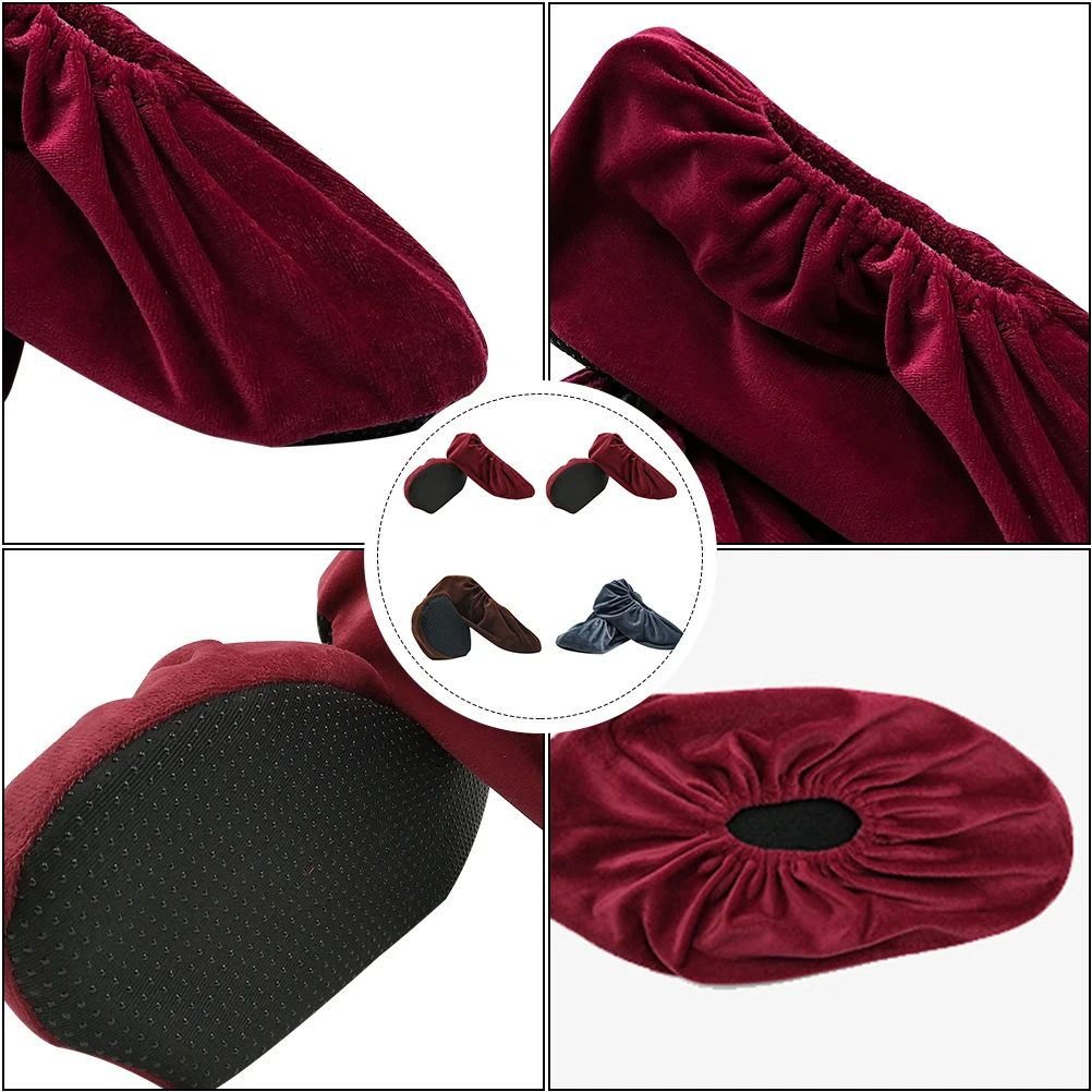 

4pcs Crystal Shoe Covers Sole Shoes Cover Thickened Non-Slip Reusable Dustproof Overshoes For Home Dorm Machine Room Use