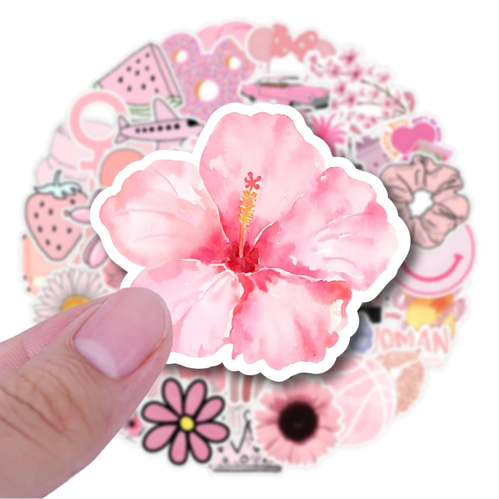 10/30/50PCS Bonito Estilo Rosa VSCO Adesivo Ins Decalques Decoração DIY Laptop Mala Skate Guitarra Legal PVC Adesivo Brinquedo Presente