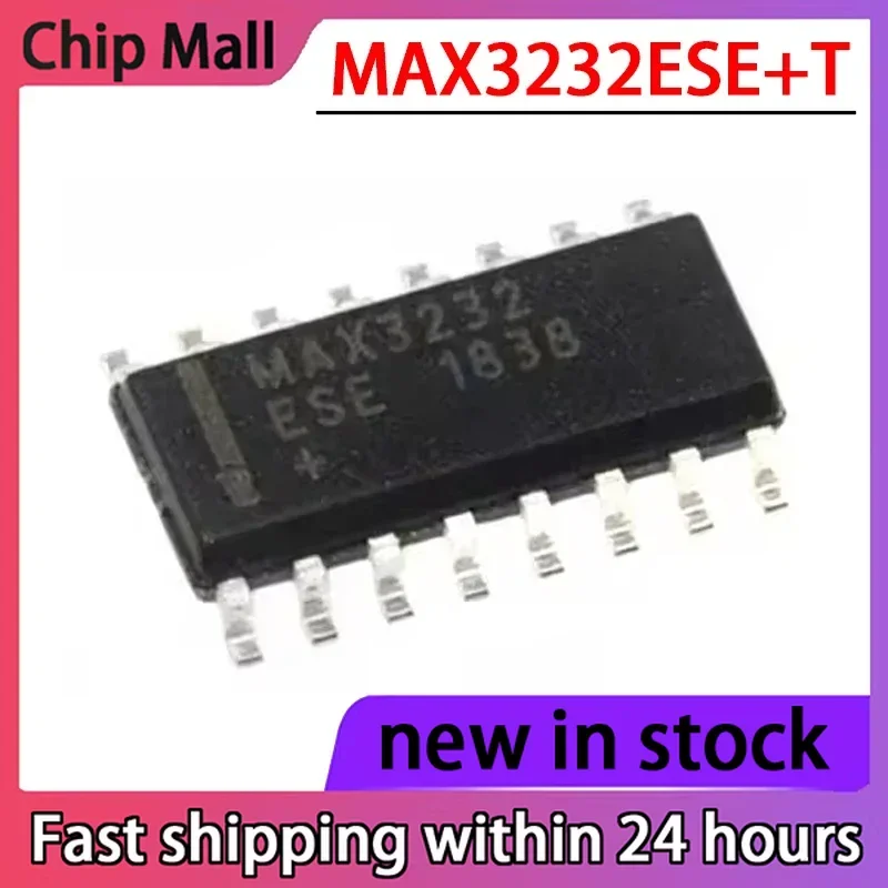 2PCS New MAX3232ESE+T MAX3232ESE SOP-16 RS232 Transceiver Chip in Stock